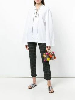 ETRO embellished lace-up blouse