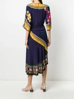 ETRO robe mi-longue imprimée à design portefeuille