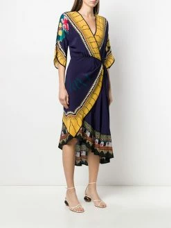 ETRO robe mi-longue imprimée à design portefeuille