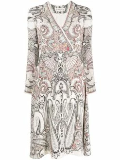 ETRO robe mi-longue à motif cachemire