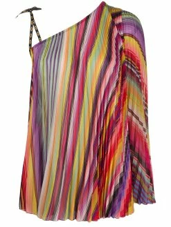 ETRO top plissé à rayures