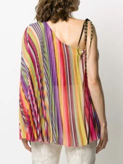 ETRO top plissé à rayures