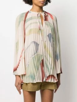 ETRO blouse plissée à imprimé abstrait