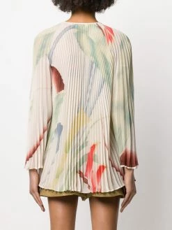 ETRO blouse plissée à imprimé abstrait