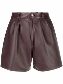 ETRO shorts en cuir à pinces