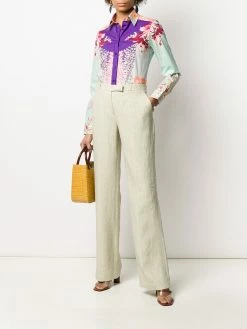 ETRO pantalon taille haute à pinces