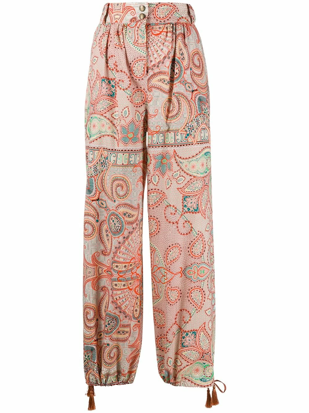 ETRO Pantalon imprimé à taille à lien de resserrage Prix Sacrifiés pantalons taille haute femme 1 ETRO pantalon imprimé à taille à lien de resserrage