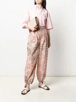 ETRO pantalon imprimé à taille à lien de resserrage