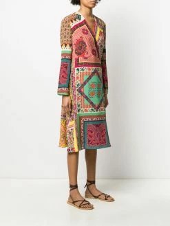 ETRO robe mi-longue à imprimé patchwork