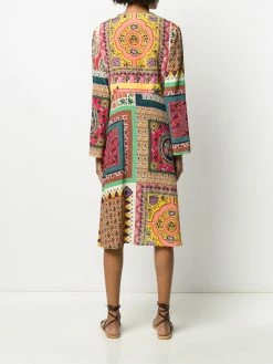 ETRO robe mi-longue à imprimé patchwork