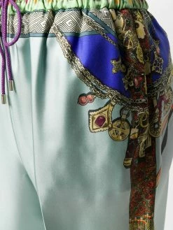 ETRO pantalon en satin imprimé