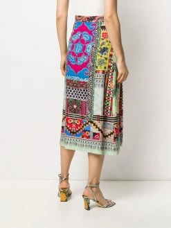 ETRO jupe plissée à mélange d'imprimés