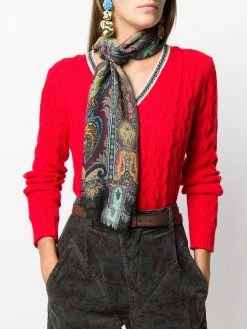 ETRO foulard frangé à motif cachemire