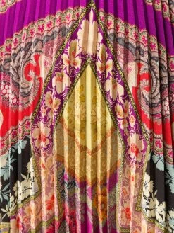 ETRO jupe plissée à mélange d'imprimés