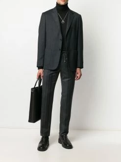 ETRO pantalon rayé à taille à lien de resserrage