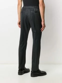 ETRO pantalon rayé à taille à lien de resserrage