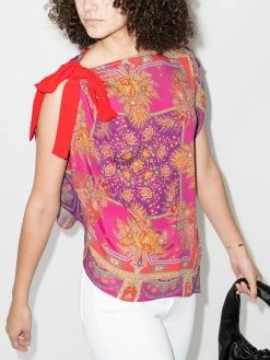ETRO haut asymétrique à fleurs