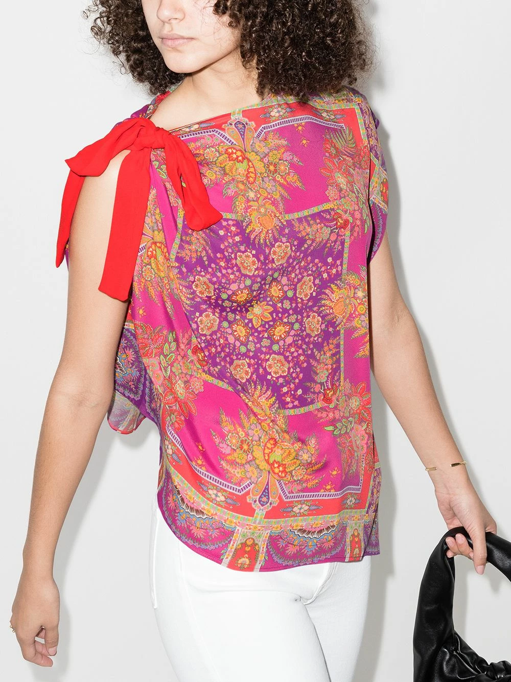 Prix Ourlé ETRO Haut asymétrique à fleurs blouses femme 2 ETRO haut asymétrique à fleurs