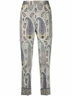 ETRO pantalon droit à imprimé cachemire