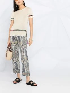 ETRO pantalon droit à imprimé cachemire