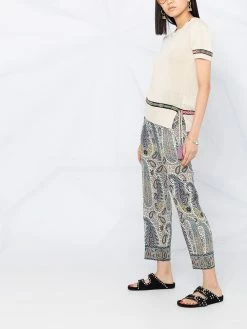 ETRO pantalon droit à imprimé cachemire