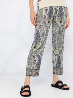 ETRO pantalon droit à imprimé cachemire