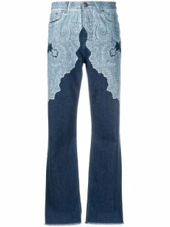 ETRO jean ample à motif cachemire