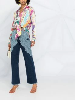 ETRO jean ample à motif cachemire