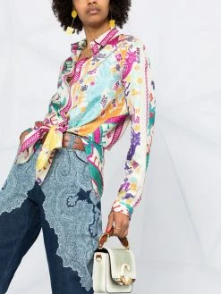 ETRO jean ample à motif cachemire