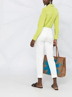 ETRO pantalon slim court à taille haute