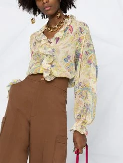 ETRO blouse imprimée à effet de transparence