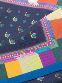ETRO mouchoir de poche en soie à imprimé cachemire