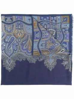 ETRO écharpe en soie mélangée à motif cachemire