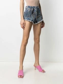 Qualité Garantie ETRO Short en jean à imprimé patchwork shorts courts femme 9 ETRO short en jean à imprimé patchwork