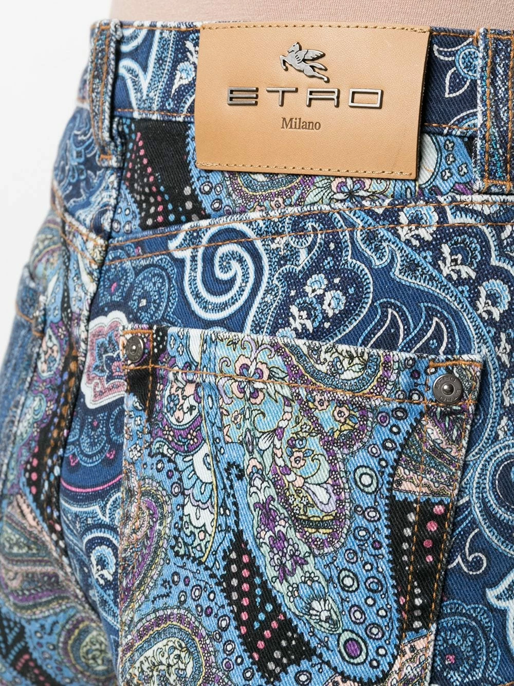 Qualité Garantie ETRO Short en jean à imprimé patchwork shorts courts femme 5 ETRO short en jean à imprimé patchwork