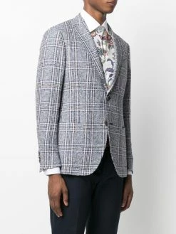 ETRO blazer en lin à carreaux