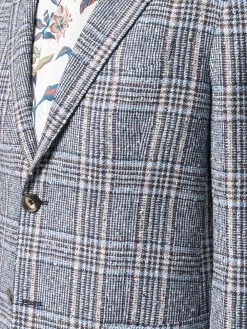 ETRO blazer en lin à carreaux