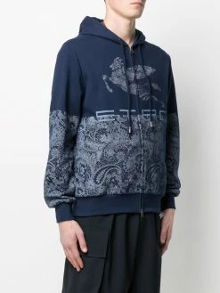 ETRO hoodie zippé à empiècements contrastants