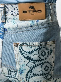 ETRO jean droit à design patchwork