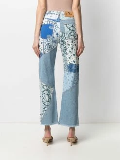 ETRO jean droit à design patchwork