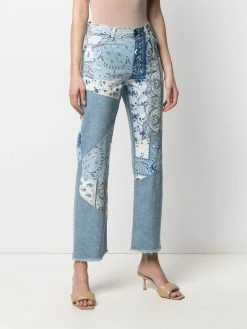 ETRO jean droit à design patchwork