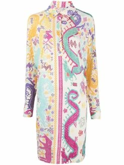 ETRO robe-chemise à motif cachemire brodé