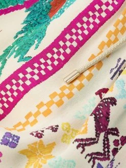 ETRO pantalon en soie à imprimé graphique