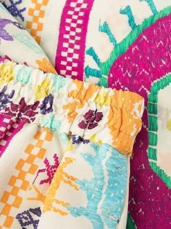 ETRO pantalon en soie à imprimé graphique