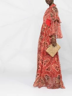 ETRO robe en soie à imprimé cachemire