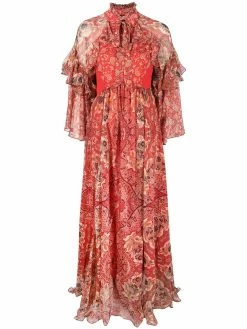 ETRO robe en soie à imprimé cachemire