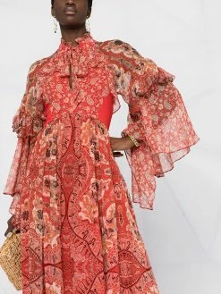 ETRO robe en soie à imprimé cachemire