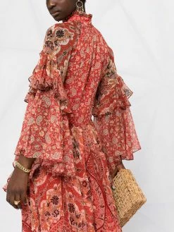 ETRO robe en soie à imprimé cachemire