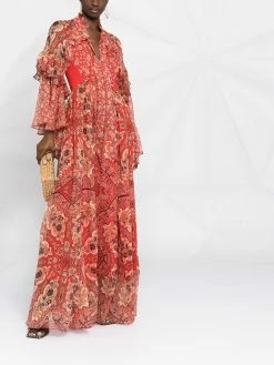 ETRO robe en soie à imprimé cachemire