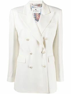 ETRO blazer long à boutonnière croisée